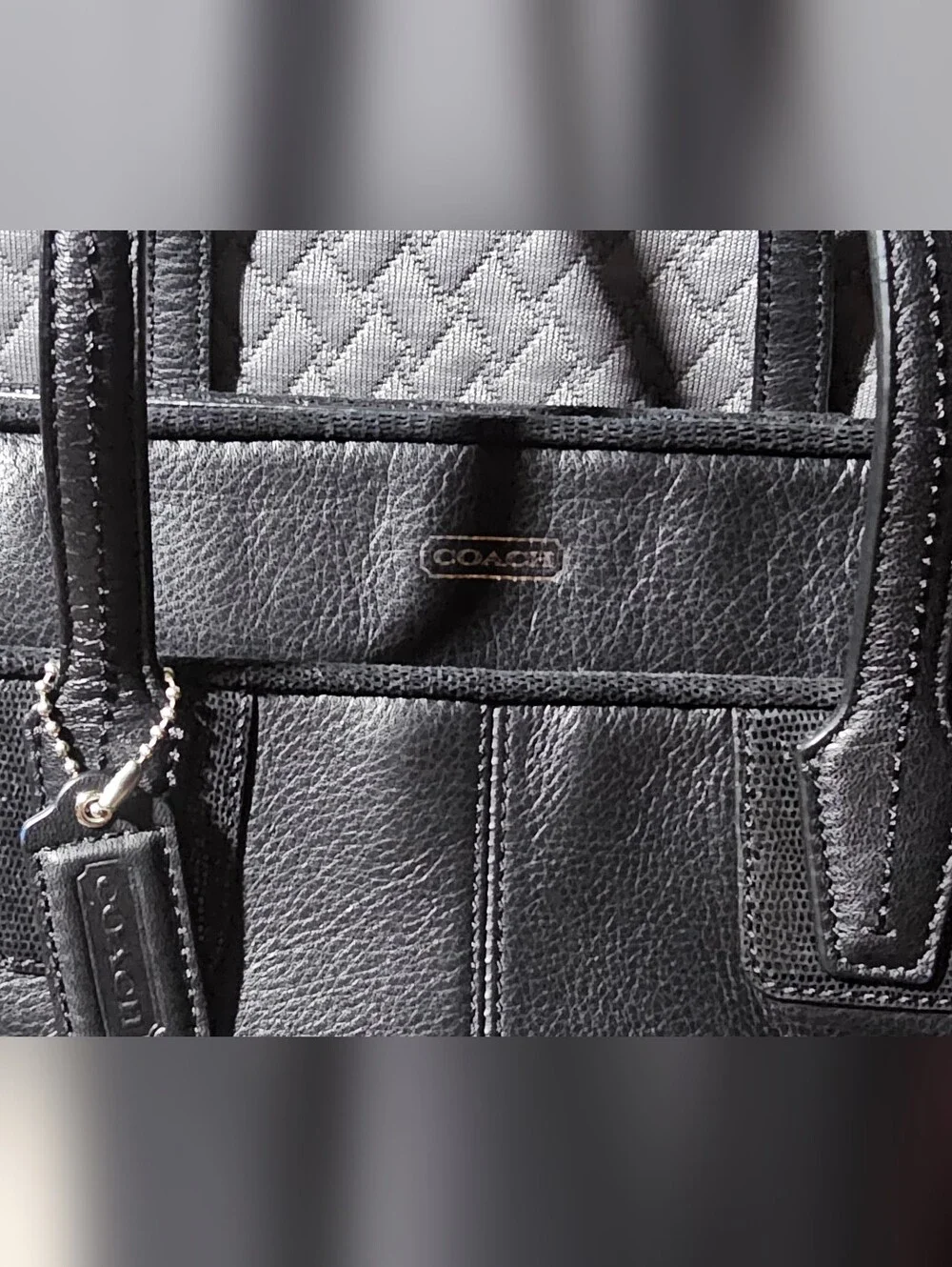 Authentic Coach Black Leather Satchel Handbag